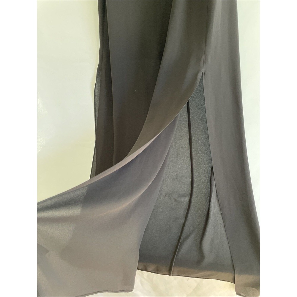 Alice + Olivia Black High Neck Sleeveless Maxi Gown Side Slit R508676774‎ Size S - Picture 3 of 7